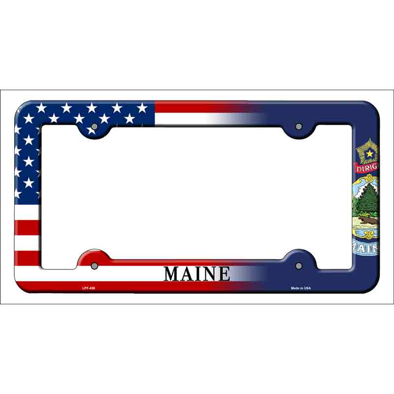 Maine|American FLAG Wholesale Novelty Metal License Plate Frame