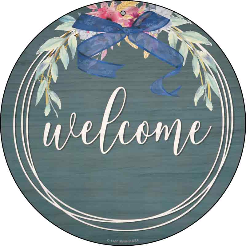 Welcome Wreath Wholesale Novelty Metal Circle Sign