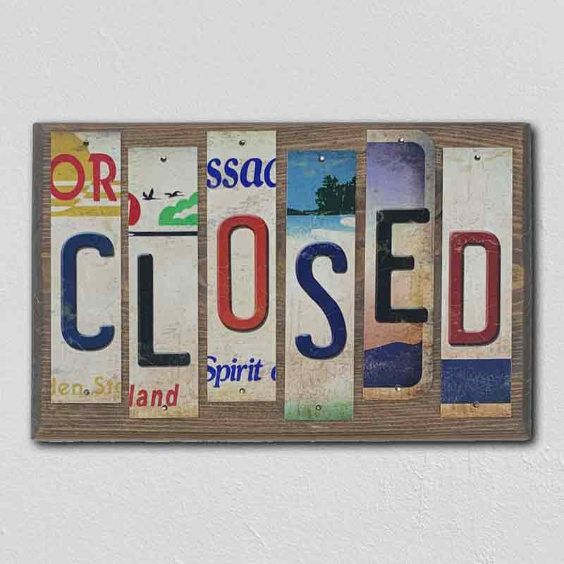 Closed Wholesale Novelty License Plate Strips Wood Sign