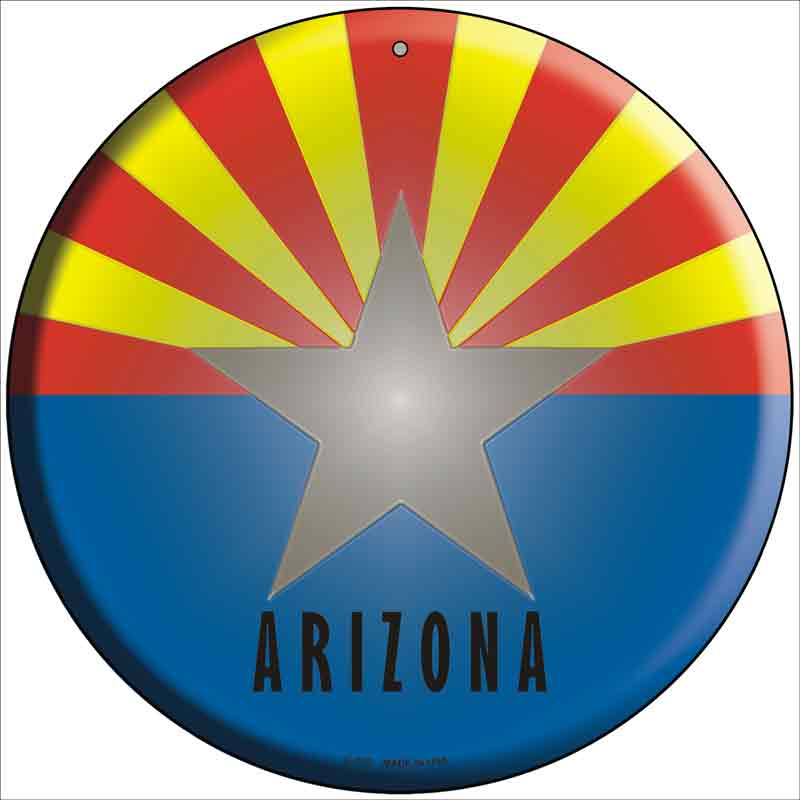 Arizona State FLAG Wholesale Metal Circular Sign