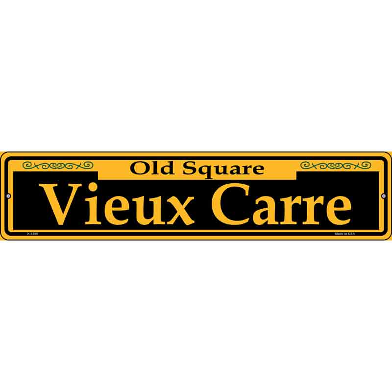 Vieux Carre Yellow Wholesale Novelty Small Metal Street Sign