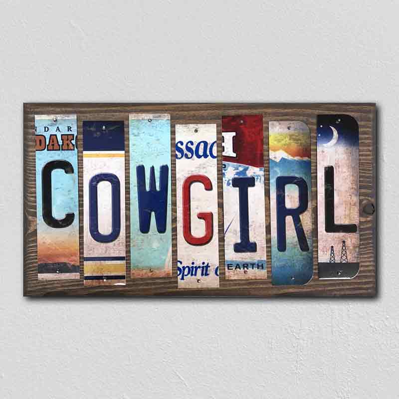 Cowgirl Wholesale Novelty License Plate Strips Wood SIGN