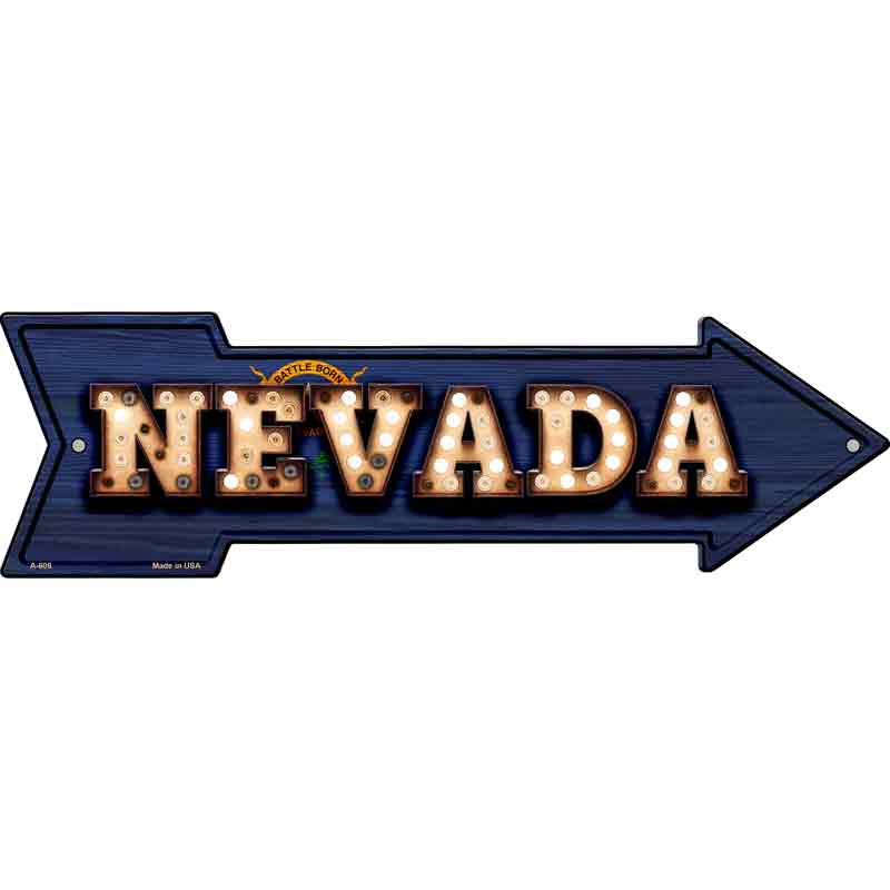 Nevada Bulb Lettering With State FLAG Wholesale Novelty Arrows