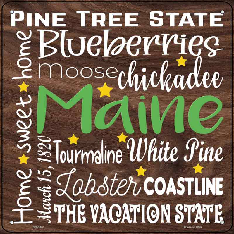 Maine Motto Wholesale Novelty Metal Square SIGN