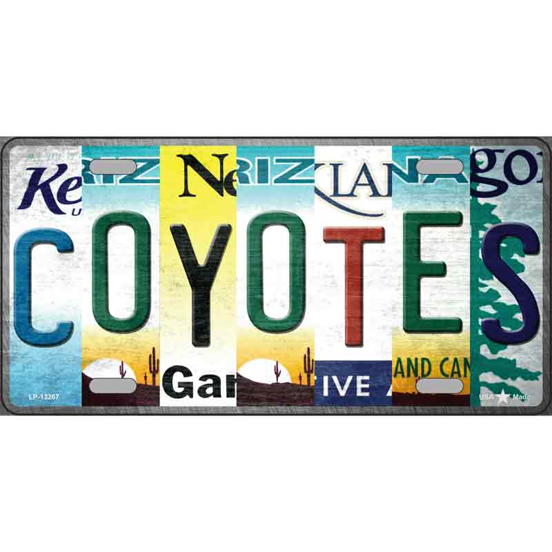 Coyotes Strip Art Wholesale Novelty Metal License Plate Tag