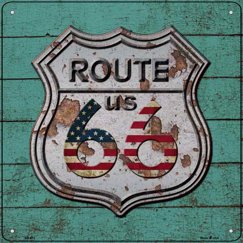 Route 66 Vintage On Wood Wholesale Novelty Metal Square SIGN