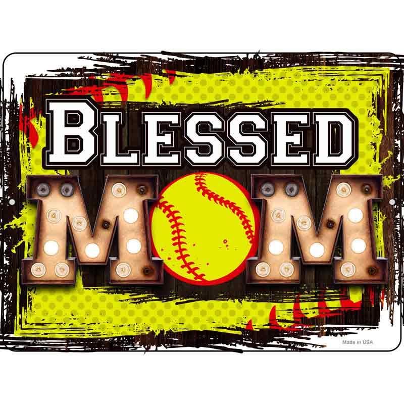 Blessed SOFTBALL Mom Wholesale Novelty Metal Parking Sign