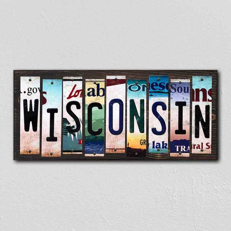 WisconsIN Wholesale Novelty License Plate Strips Wood Sign