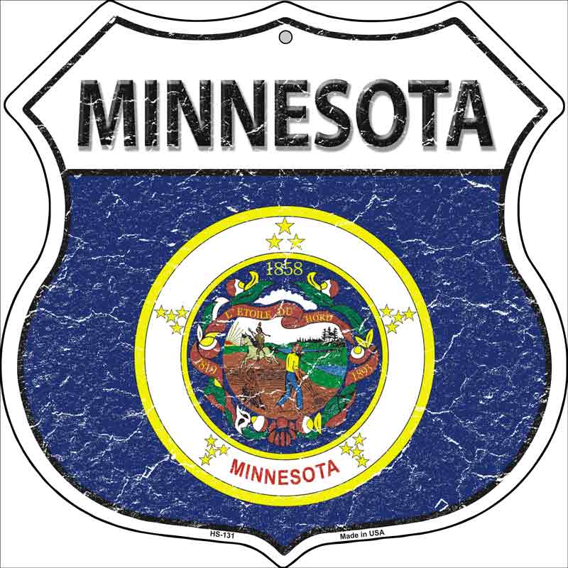 Minnesota State FLAG Highway Shield Wholesale Metal Sign