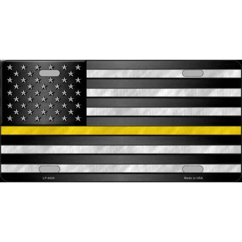 American FLAG Thin Yellow Line Novelty Wholesale Metal License Plate