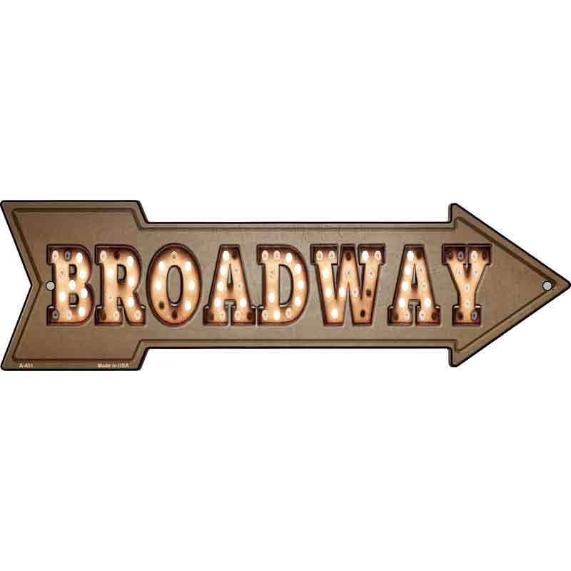 Broadway Bulb Letters Wholesale Novelty Metal Arrow SIGN