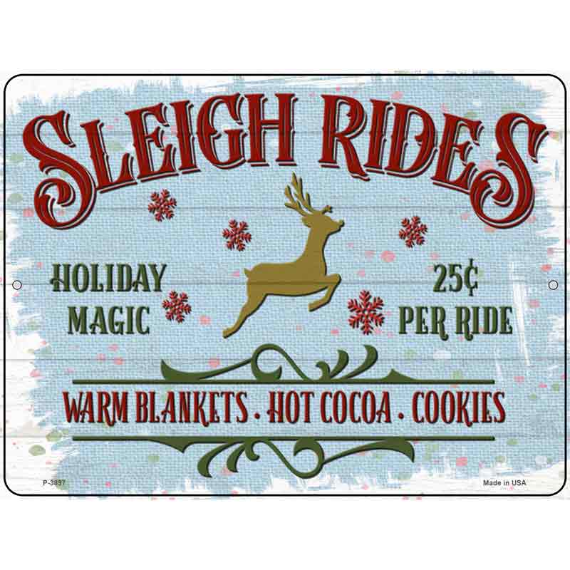 Sleigh Rides Blue Wholesale Novelty Metal Parking Sign
