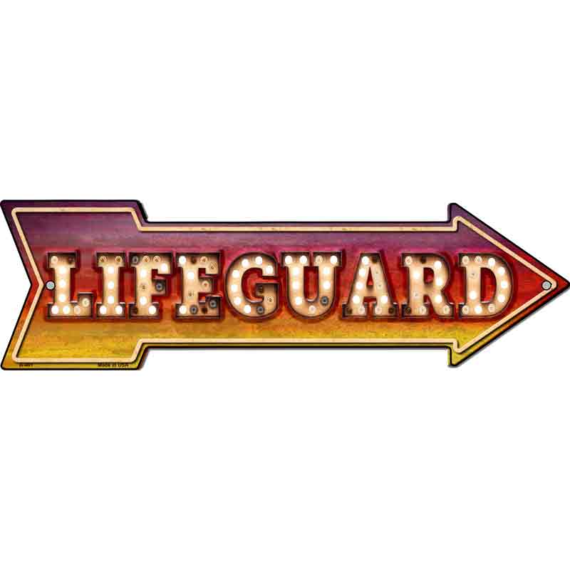 Lifeguard Bulb Letters Wholesale Novelty Arrow SIGN