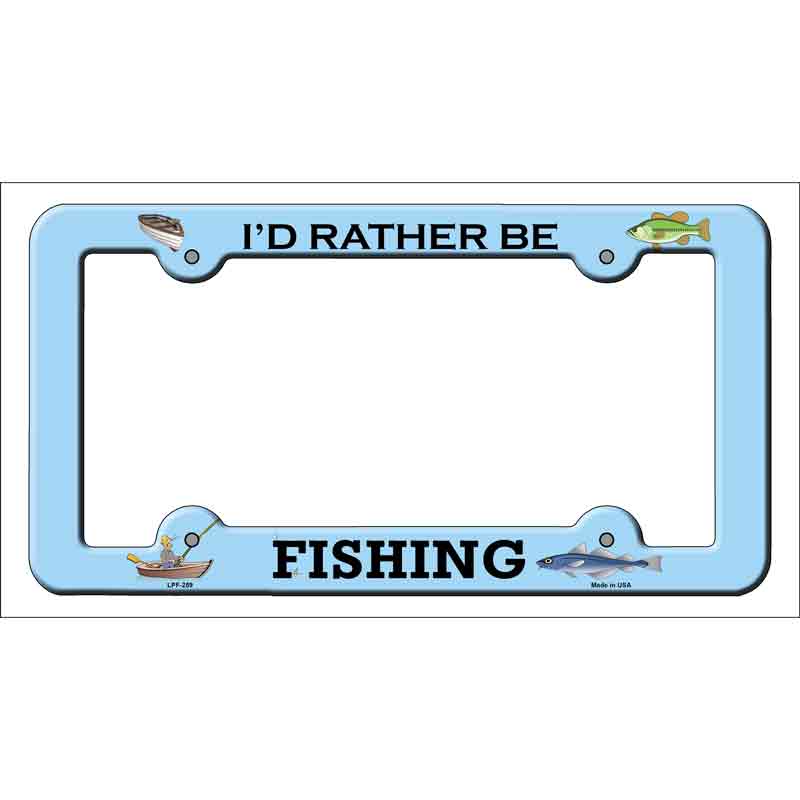 FISHING Blue Wholesale Novelty Metal License Plate Frame