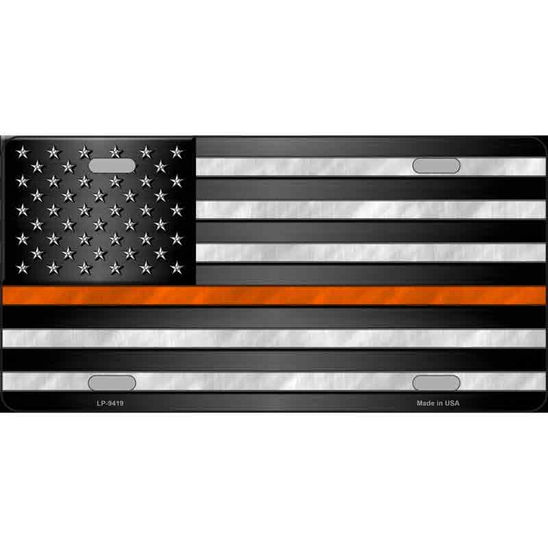 American FLAG Thin Orange Line Novelty Wholesale Metal License Plate