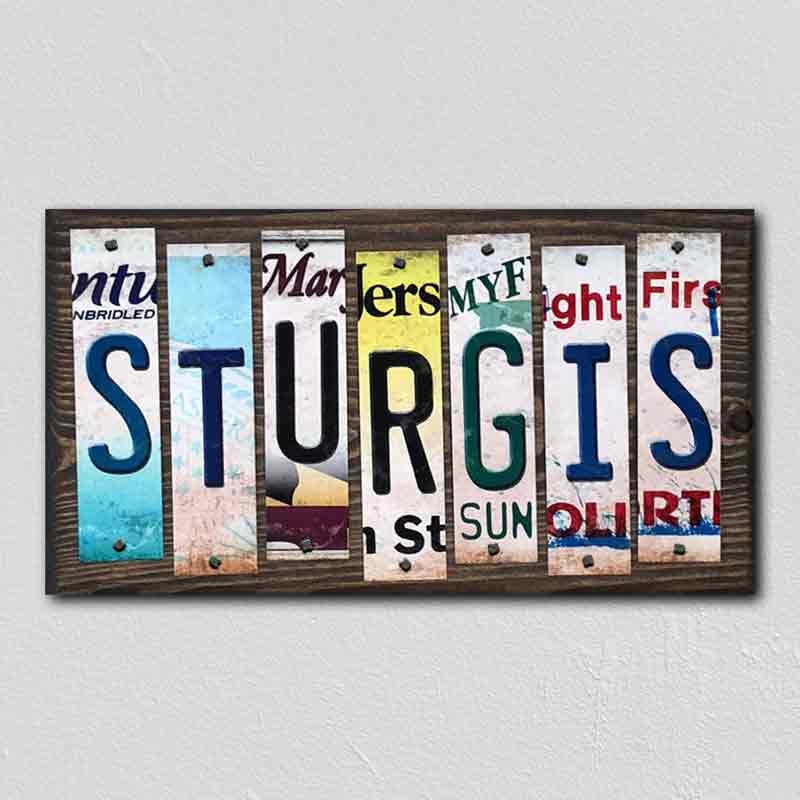 Sturgis Wholesale Novelty LICENSE PLATE Strips Wood Sign