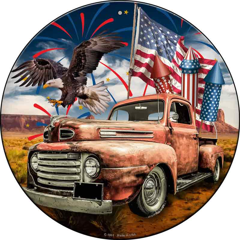 Eagle Rusty Truck Wholesale Novelty Metal Circle SIGN C-1861
