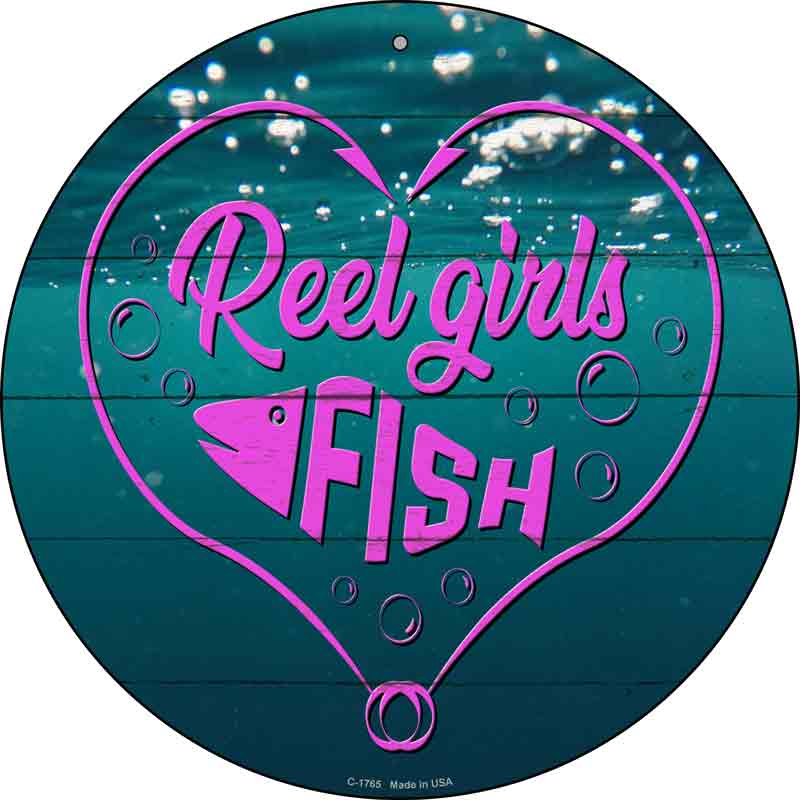 Reel Girls Fish Heart Wholesale Novelty Metal Circle Sign