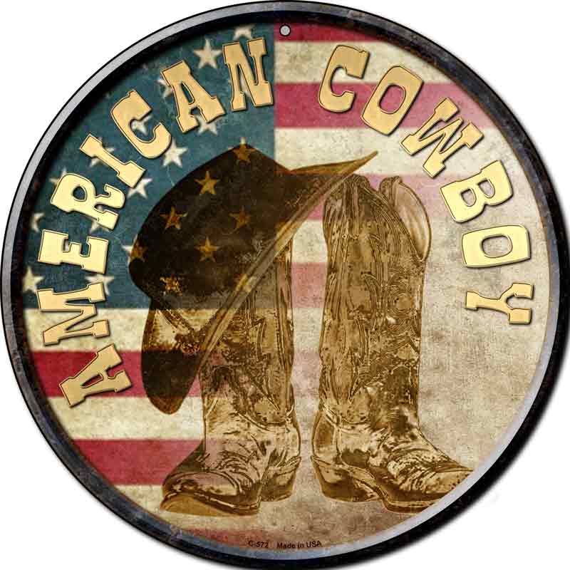 American Cowboy Wholesale Novelty Metal Circular SIGN