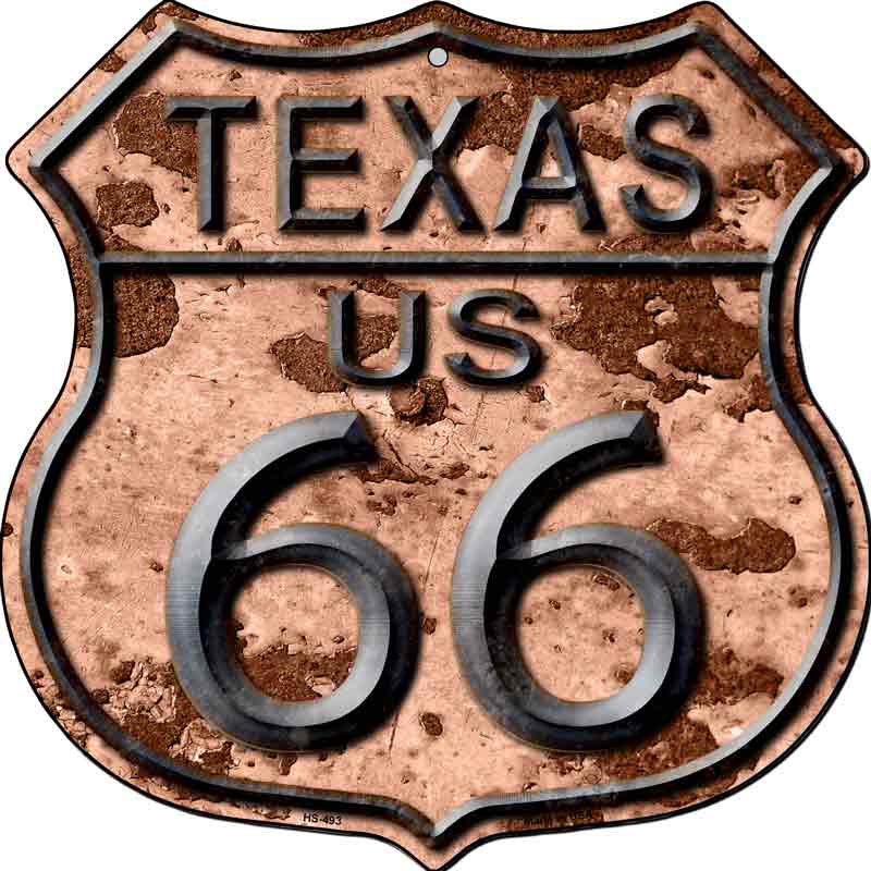 Texas Route 66 Rusty Wholesale Metal Novelty Highway Shield