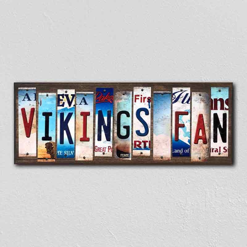 Vikings FAN Wholesale Novelty License Plate Strips Wood Sign