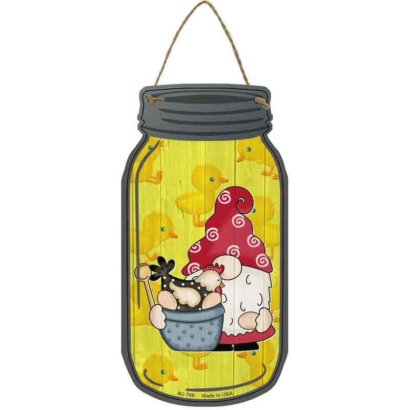 Gnome With Chicken Yellow Wholesale Novelty Metal Mason Jar SIGN