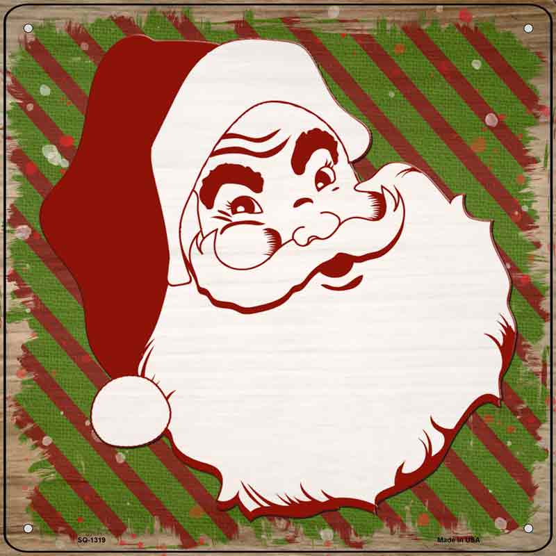 Santa Claus Red and Green Wholesale Novelty Metal Square Sign