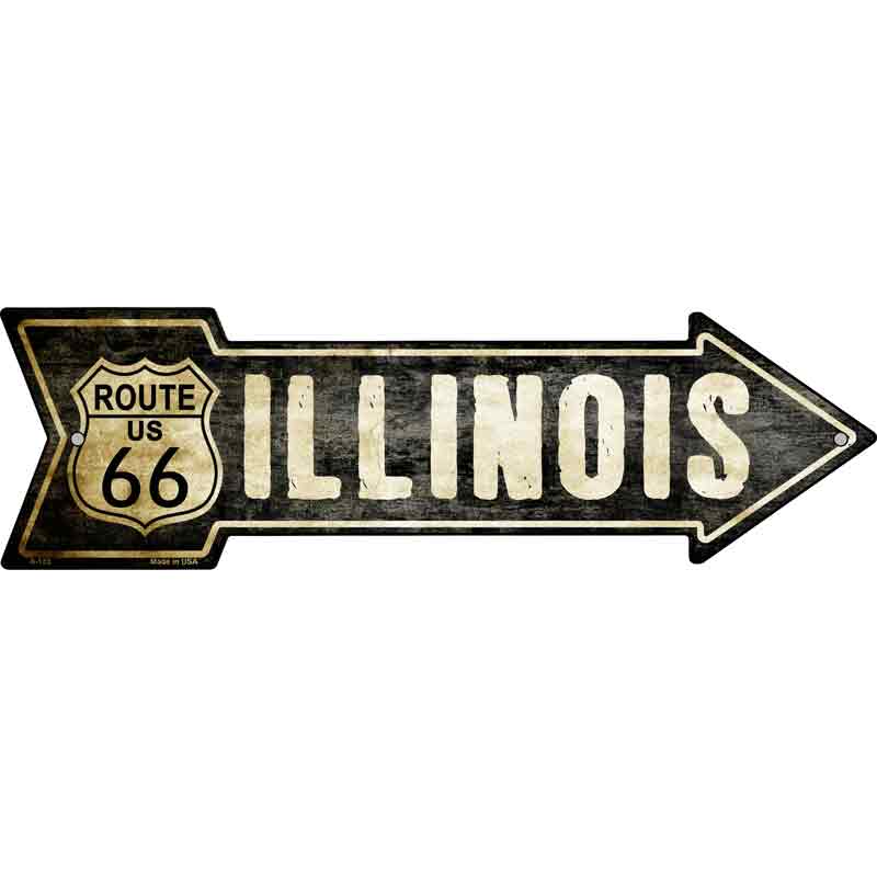 VINTAGE Route 66 Illinois Wholesale Novelty Metal Arrow Sign