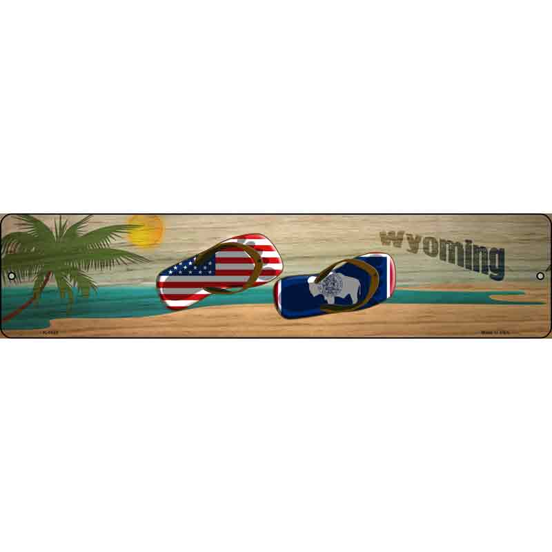 Wyoming FLAG and US FLAG Wholesale Novelty Small Metal Street Sign
