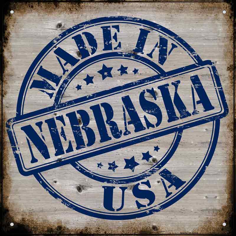 Nebraska Stamp On Wood Wholesale Novelty Metal Square SIGN