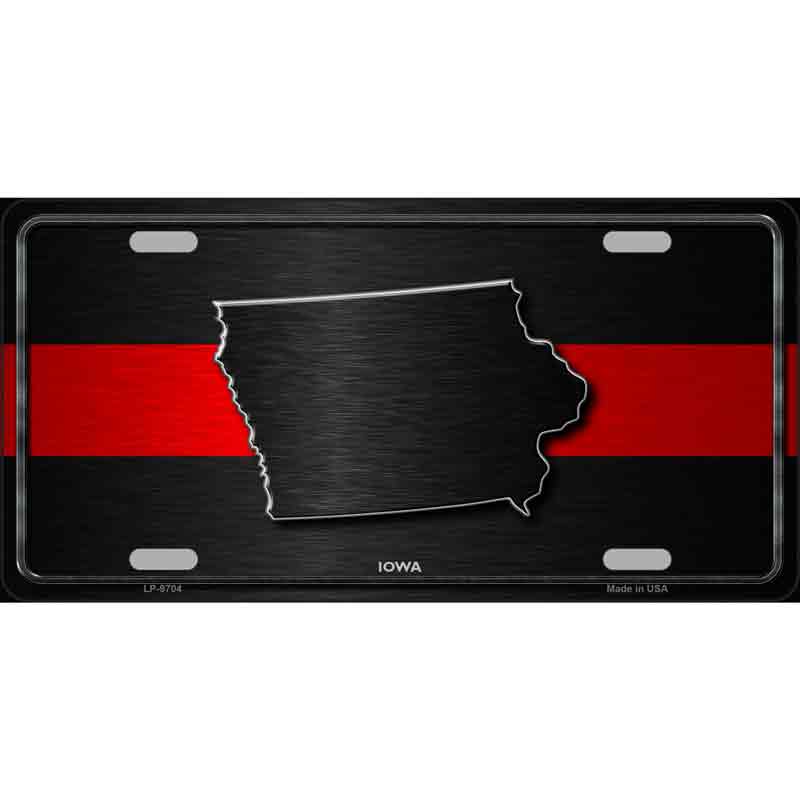 Iowa Thin Red Line Wholesale Metal Novelty LICENSE PLATE
