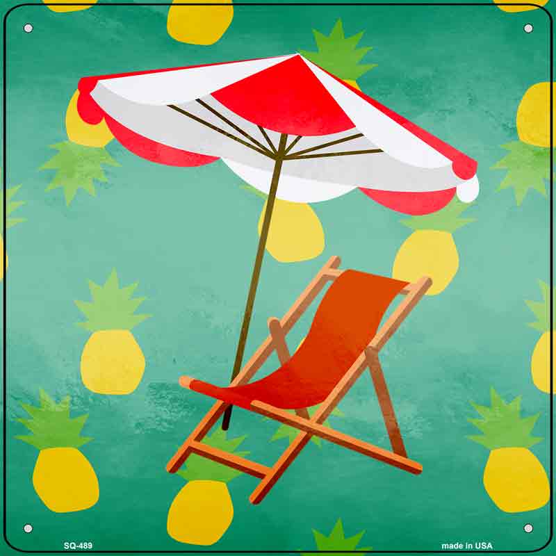 Chair and UMBRELLA Wholesale Novelty Square Sign