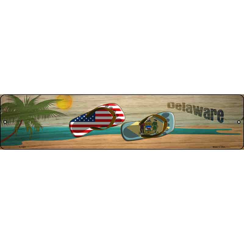 Delaware FLAG and US FLAG Wholesale Novelty Small Metal Street Sign