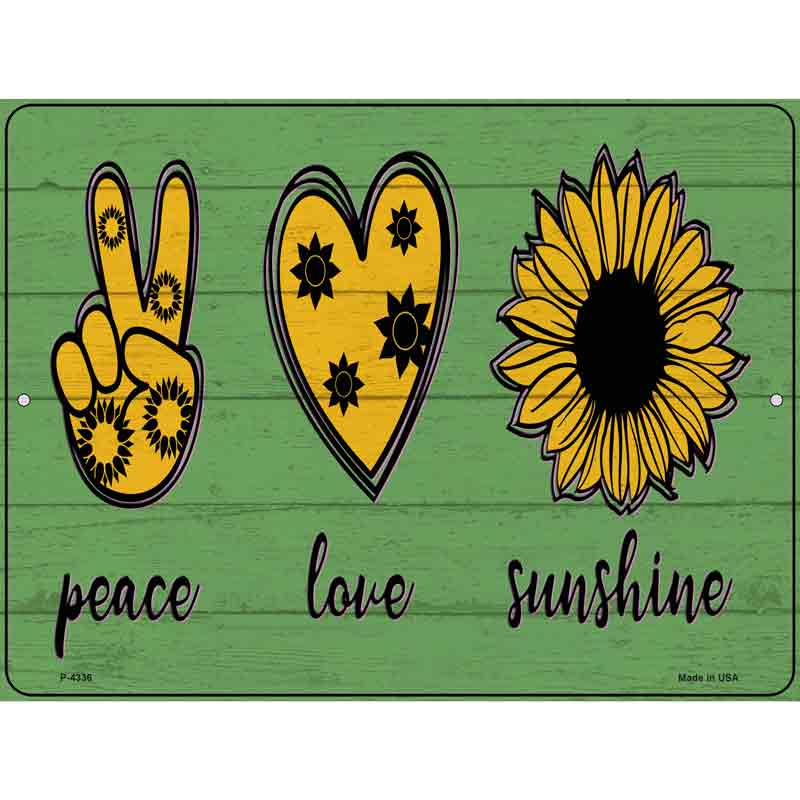 Peace Love SunshINe Wholesale Novelty Metal ParkINg Sign