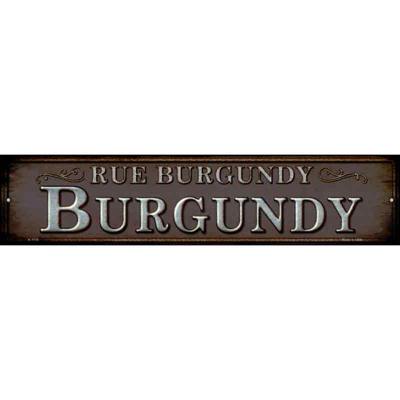 Rue Burgundy Wholesale Novelty Small Metal Street Sign