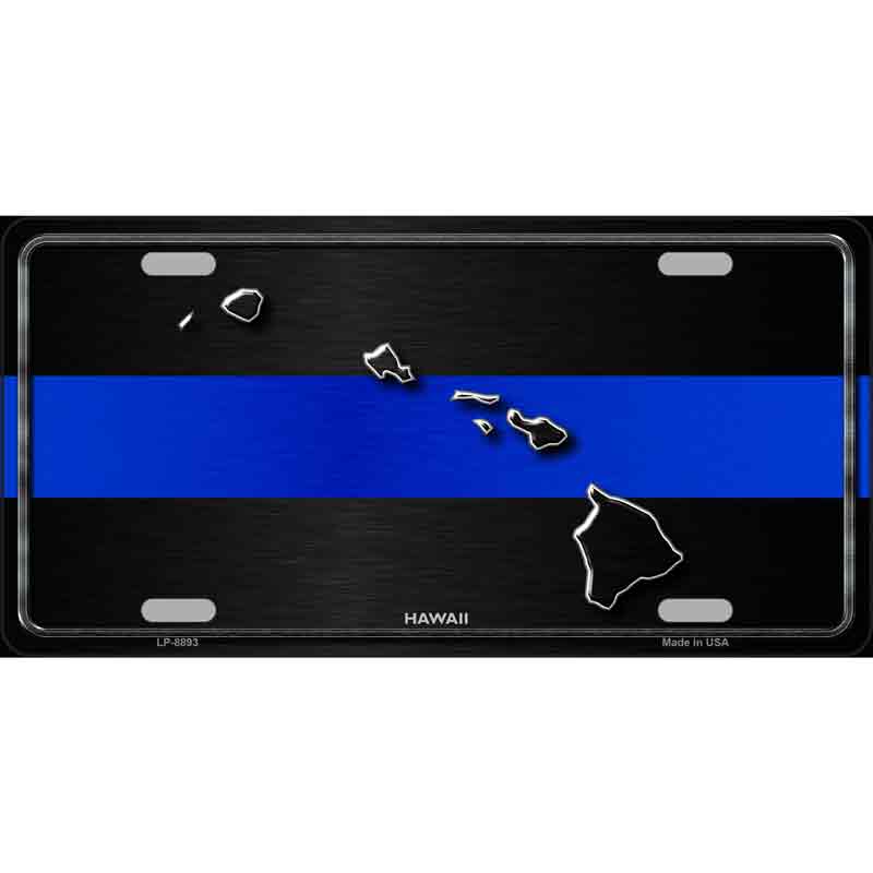 Hawaii Thin Blue Line Wholesale Metal Novelty LICENSE PLATE
