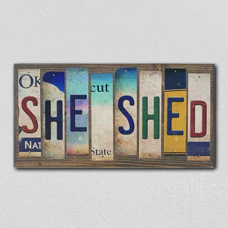 She Shed Wholesale Novelty License Plate Strips Wood Sign