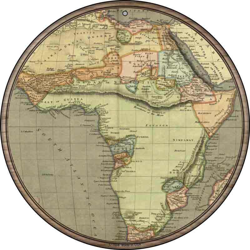 Africa Map Wholesale Novelty Metal Circle SIGN
