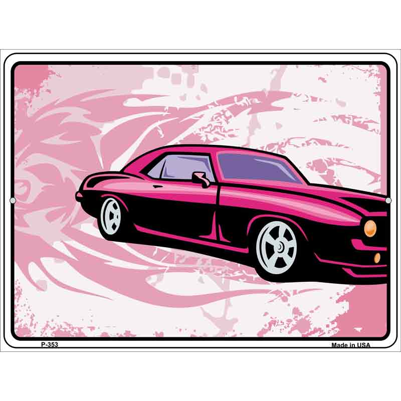 Classic Car Pink Wholesale Metal Novelty Parking SIGN