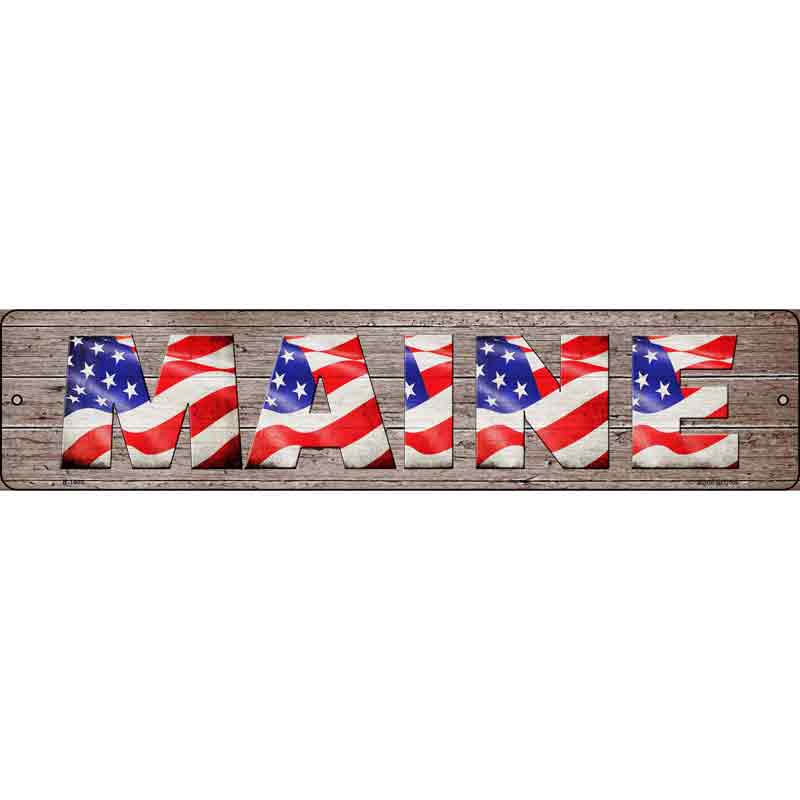 Maine USA FLAG Lettering Wholesale Novelty Small Metal Street Sign
