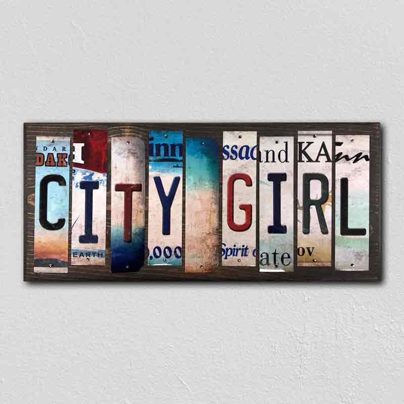 City Girl Wholesale Novelty License Plate Strips Wood Sign