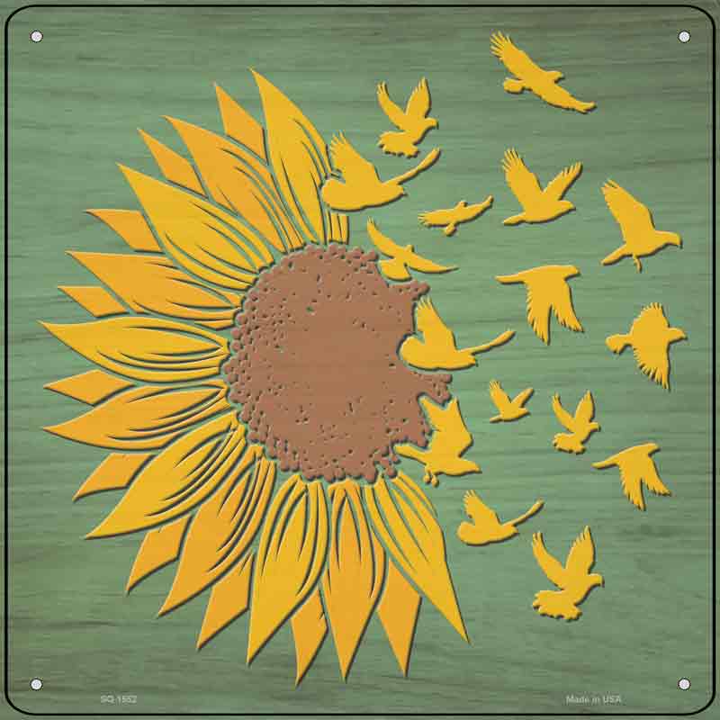 Sunflower Petals Turn To Birds Wholesale Novelty Metal Square Sign