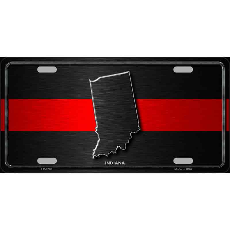 Indiana Thin Red Line Wholesale Metal Novelty LICENSE PLATE