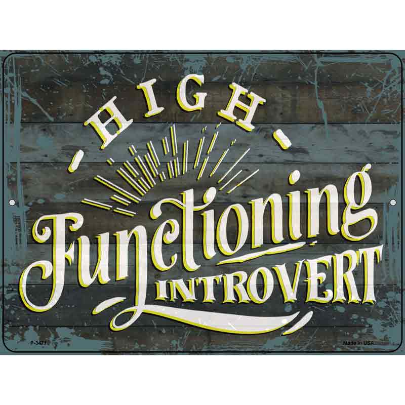 High Functioning Introvert Wholesale Novelty Metal Parking SIGN