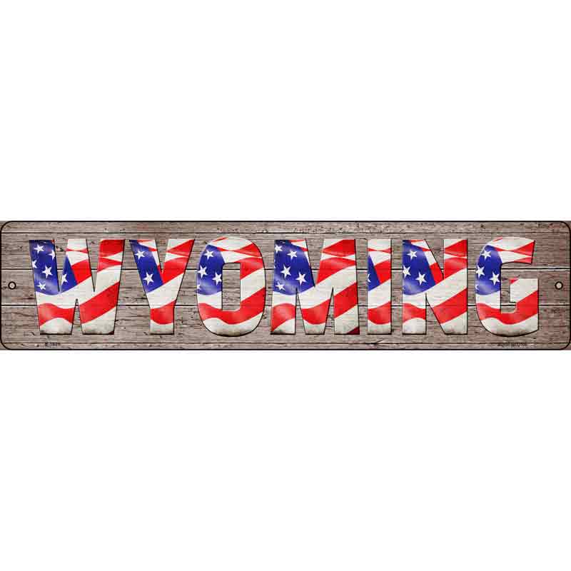 Wyoming USA FLAG Lettering Wholesale Novelty Small Metal Street Sign