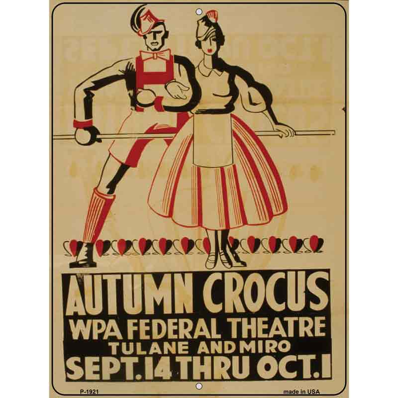 Autumn Crocus VINTAGE Poster Wholesale Parking Sign