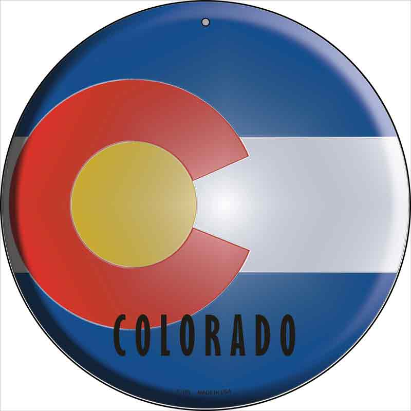 Colorado State FLAG Wholesale Metal Circular Sign