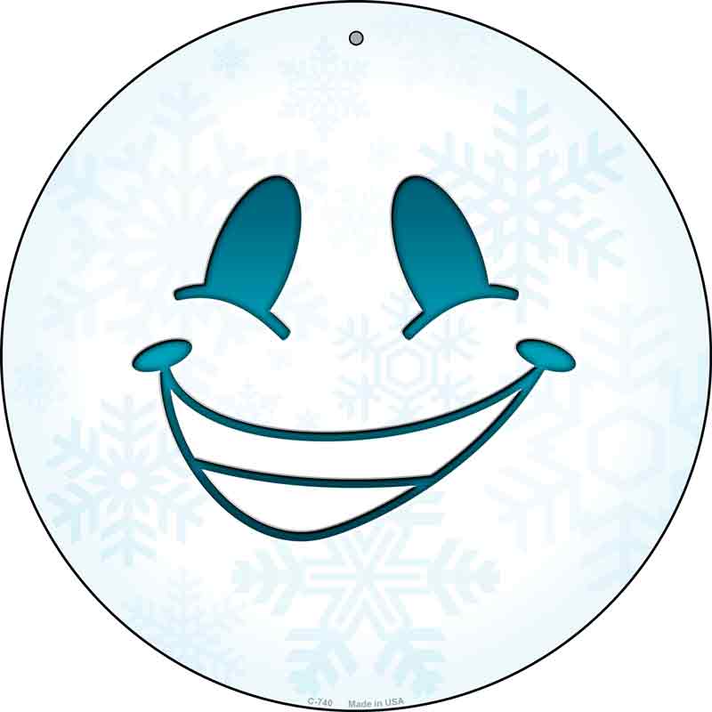 Smile Face Snowflake Wholesale Novelty Metal Circular Sign