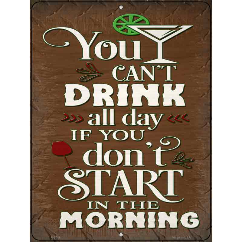 Start In The Morning Wholesale Novelty Metal Parking SIGN