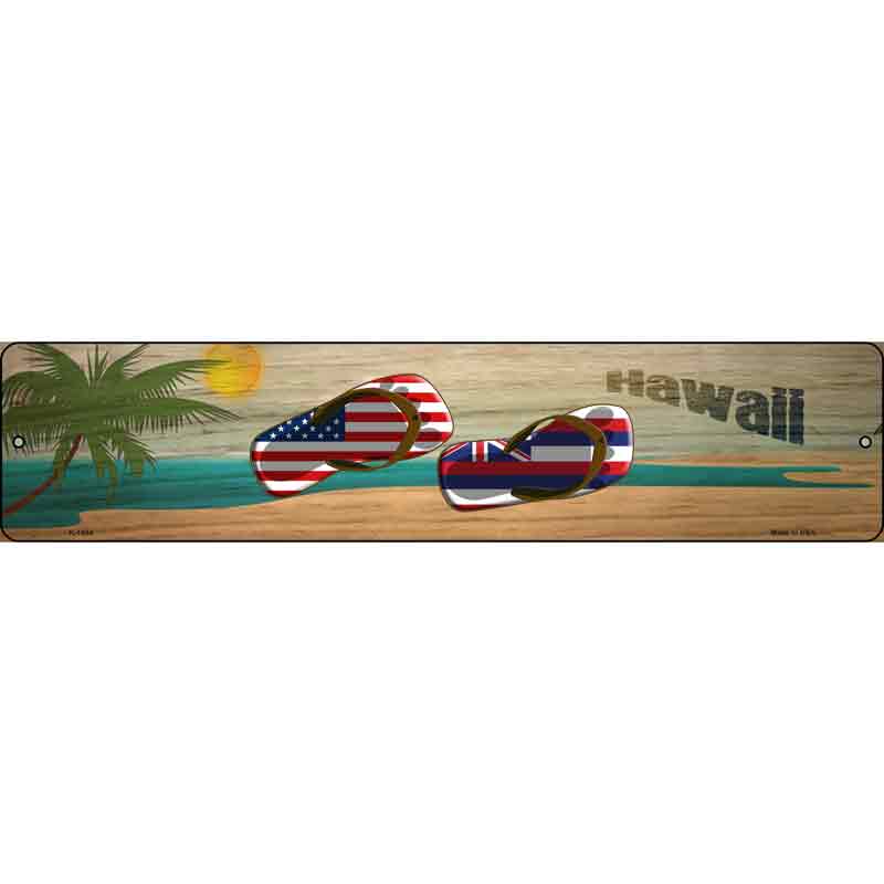 Hawaii FLAG and US FLAG Wholesale Novelty Small Metal Street Sign